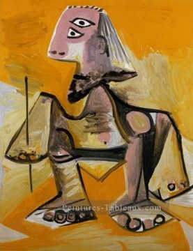 Homme accroupi 1971 cubisme Pablo Picasso Peinture à l'huile